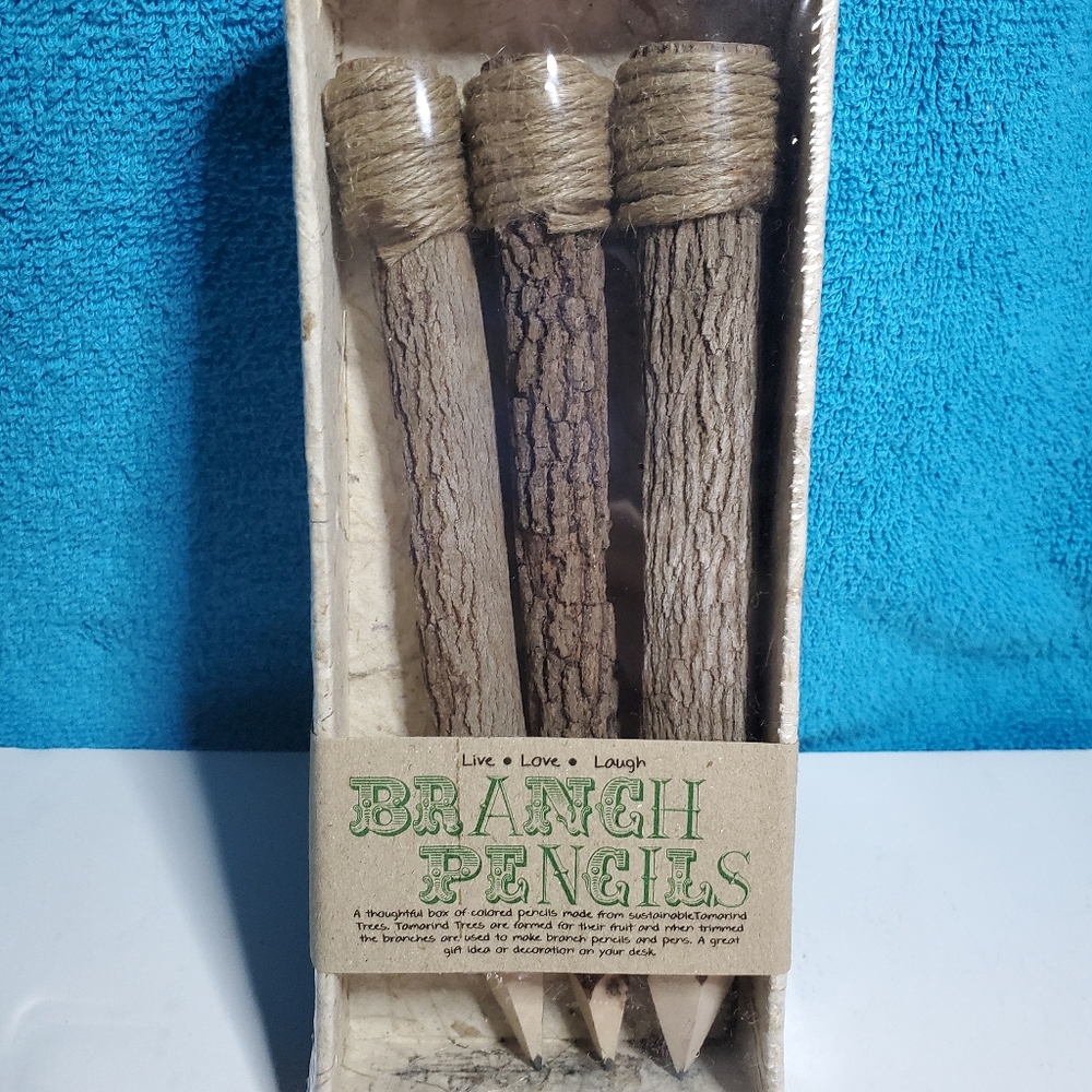 NEW 3 Branch Pencils - Set of 3 Tree Branch - Live Laugh Love Wedding FarmDecor - Picture 3 of 8